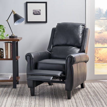 Manual PU Tufted Recliner Chair with Wooden Frame
