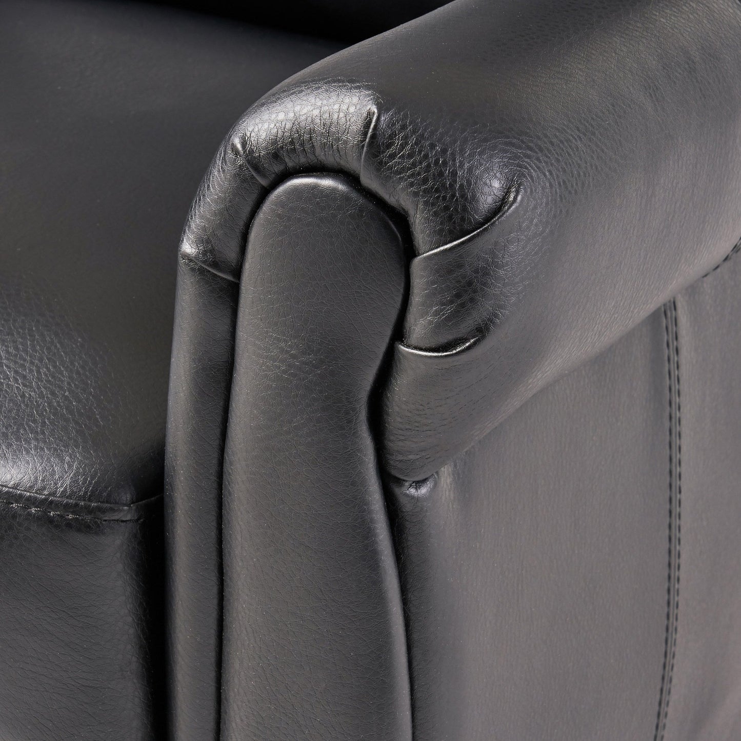 Manual PU Tufted Recliner Chair with Wooden Frame
