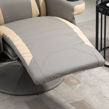 Manual Recliner Armchair PU Leather Lounge Chair