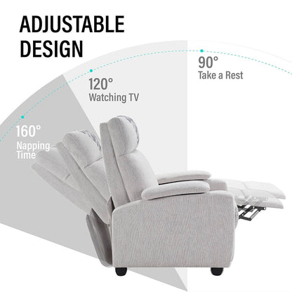 Manual Recliner Chair Classic Design with Plush Arms Back,Living Room