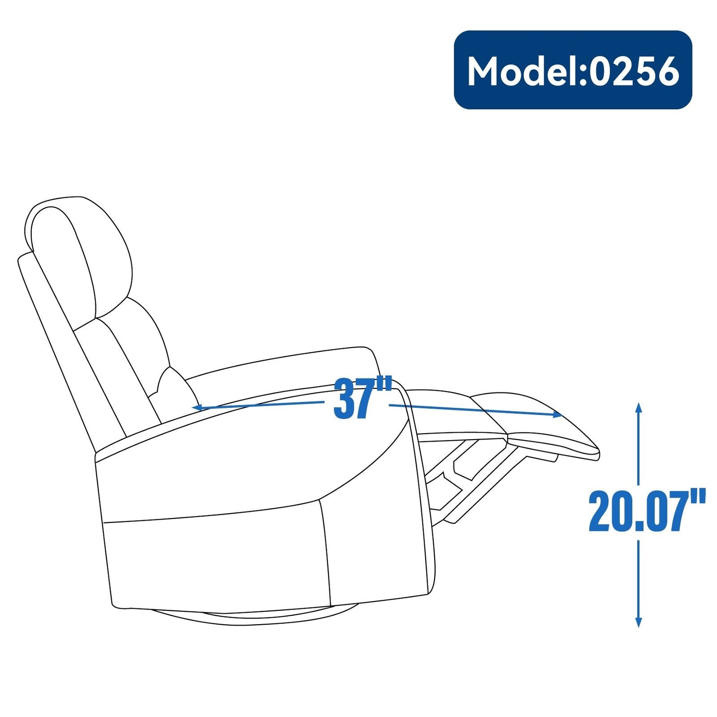 Manual Recliner Chair for Adults, 360° Swivel Rocker Fabric Recliner, Nursery Chairs, Glider Rocker Recliners w/Cushion Back