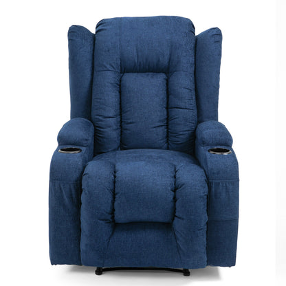 Manual Recliner Chair with 5 Massage Modes, Lumbar Heat, Dual Cup Holders, Remote Control, and Side Storage Pocket
