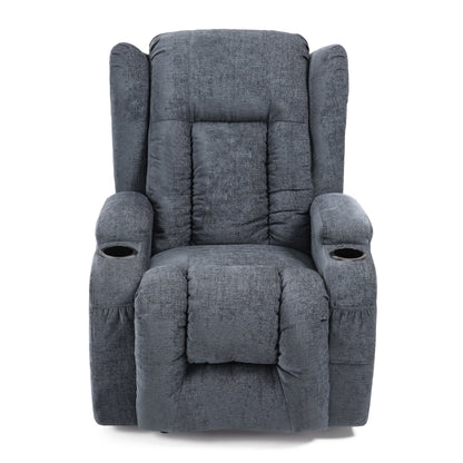 Manual Recliner Chair with 5 Massage Modes, Lumbar Heat, Dual Cup Holders, Remote Control, and Side Storage Pocket