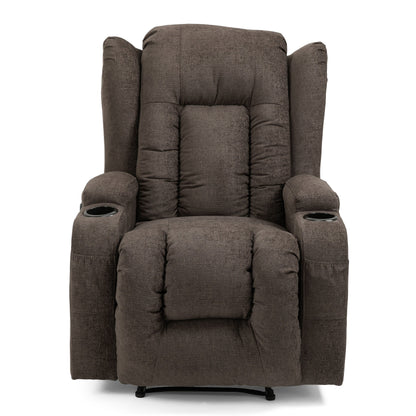 Manual Recliner Chair with 5 Massage Modes, Lumbar Heat, Dual Cup Holders, Remote Control, and Side Storage Pocket