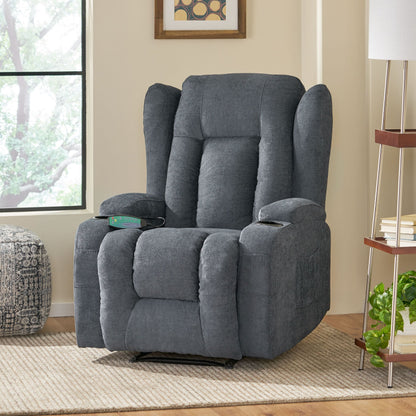 Manual Recliner Chair with 5 Massage Modes, Lumbar Heat, Dual Cup Holders, Remote Control, and Side Storage Pocket