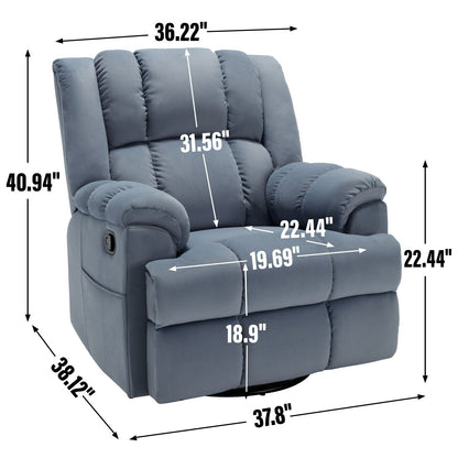 Manual Recliner Chair with Rocker and Swivel