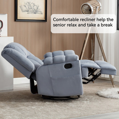 Manual Recliner Chair with Rocker and Swivel