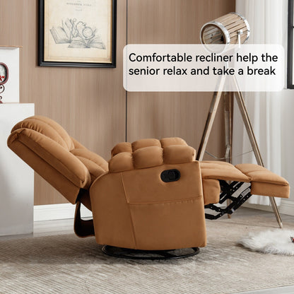 Manual Recliner Chair with Rocker and Swivel