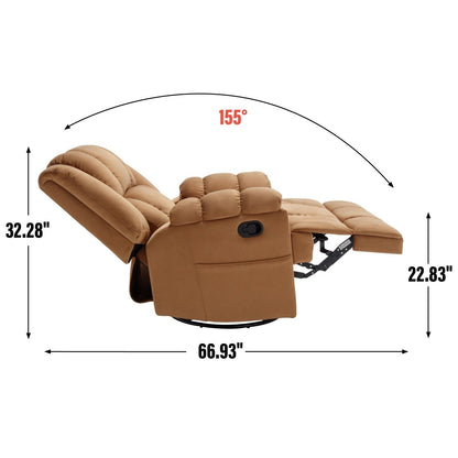Manual Recliner Chair with Rocker and Swivel