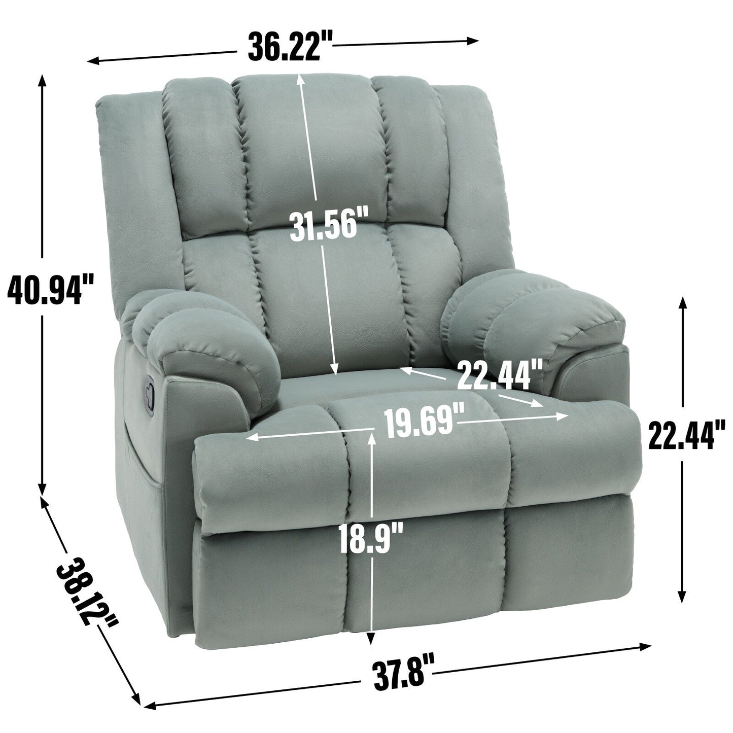 Manual Recliner Chair with Rocker and Swivel