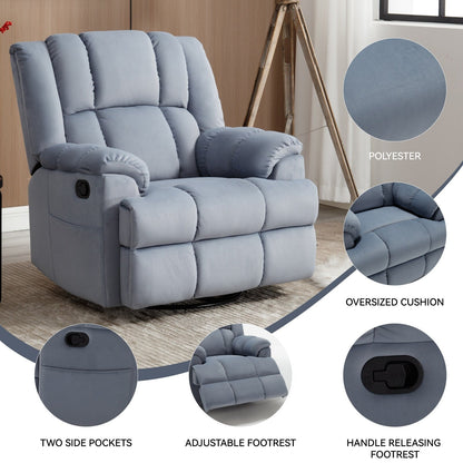 Manual Recliner Chair with Rocker and Swivel