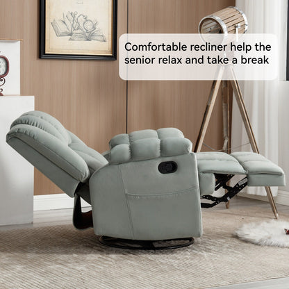 Manual Recliner Chair with Rocker and Swivel