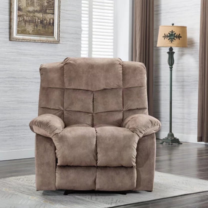 Manual Recliner Overstuffed Breathable Fabric Sofa for Living Room