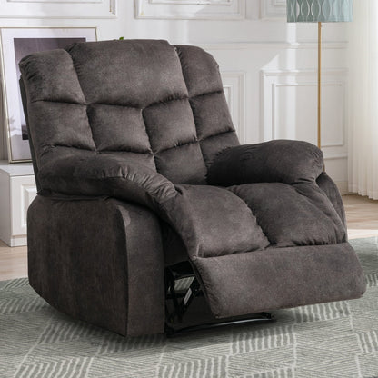 Manual Recliner Overstuffed Breathable Fabric Sofa for Living Room