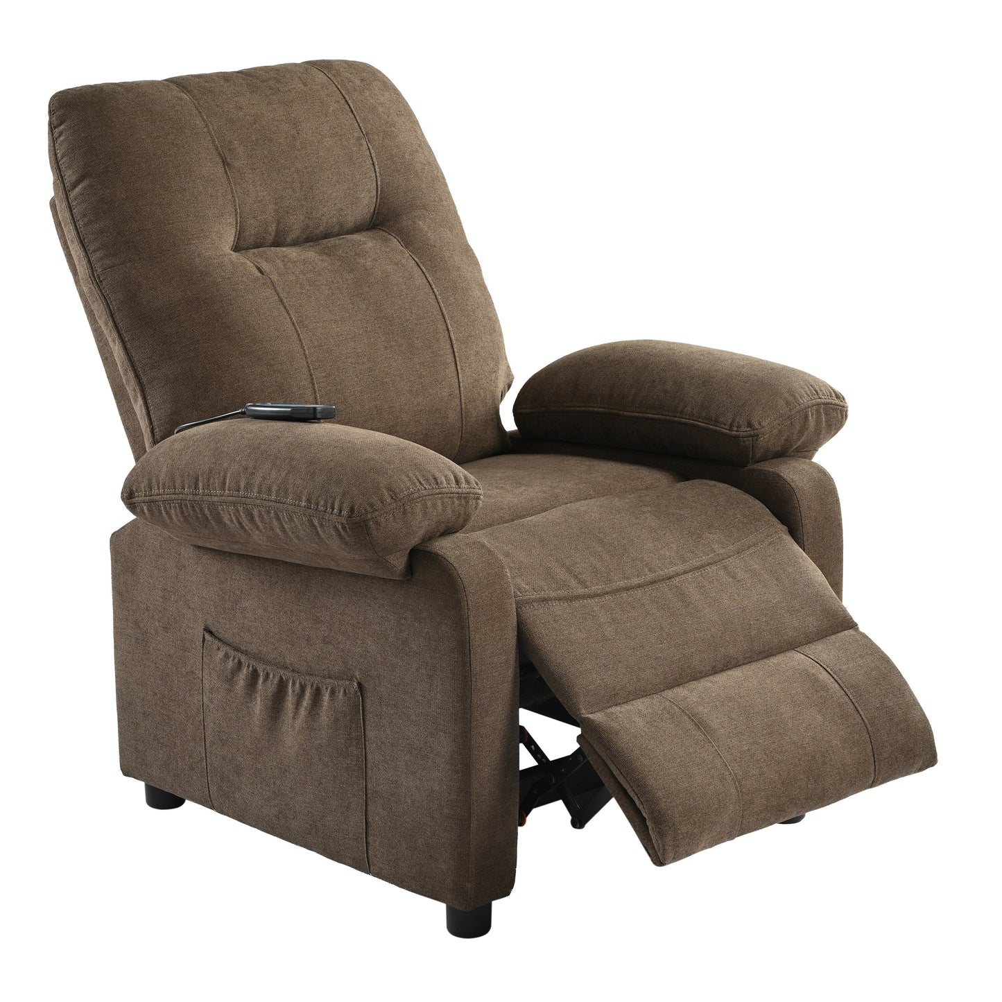 Manual Recliner with Heated Massage, Sturdy Fabric Upholstery, and Portable Design for Living Room Use