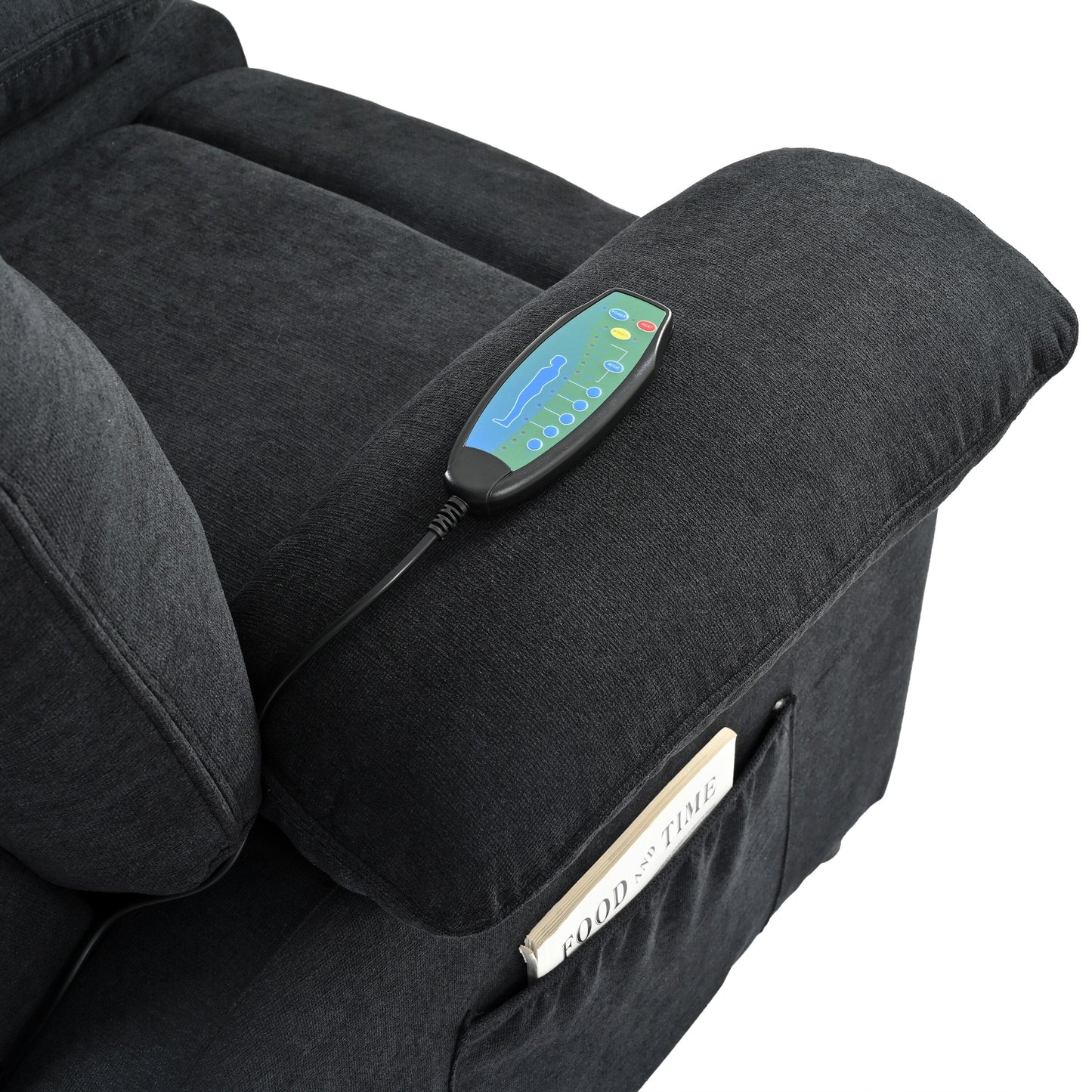 Manual Recliner with Heated Massage, Sturdy Fabric Upholstery, and Portable Design for Living Room Use