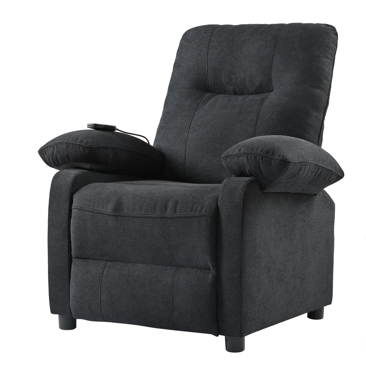 Manual Recliner with Heated Massage, Sturdy Fabric Upholstery, and Portable Design for Living Room Use