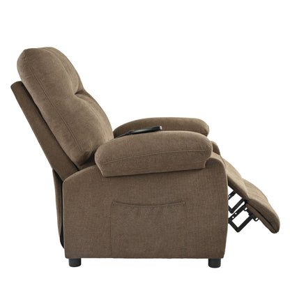 Manual Recliner with Heated Massage, Sturdy Fabric Upholstery, and Portable Design for Living Room Use