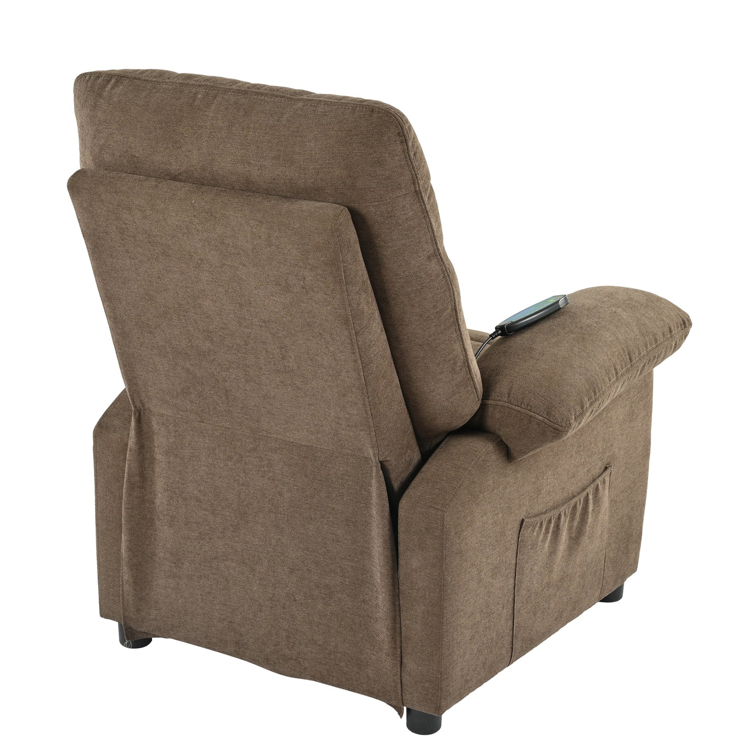 Manual Recliner with Heated Massage, Sturdy Fabric Upholstery, and Portable Design for Living Room Use