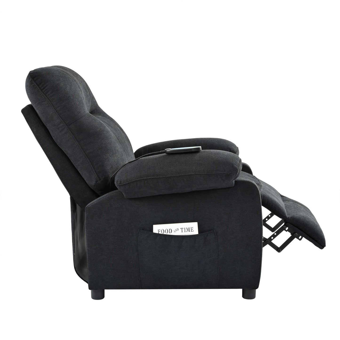 Manual Recliner with Heated Massage, Sturdy Fabric Upholstery, and Portable Design for Living Room Use