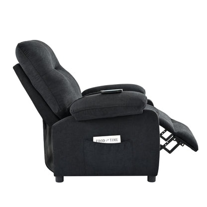 Manual Recliner with Heated Massage, Sturdy Fabric Upholstery, and Portable Design for Living Room Use