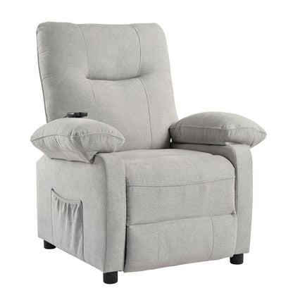 Manual Recliner with Heated Massage, Sturdy Fabric Upholstery, and Portable Design for Living Room Use