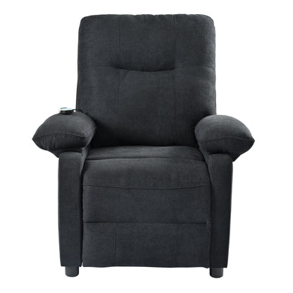 Manual Recliner with Heated Massage, Sturdy Fabric Upholstery, and Portable Design for Living Room Use