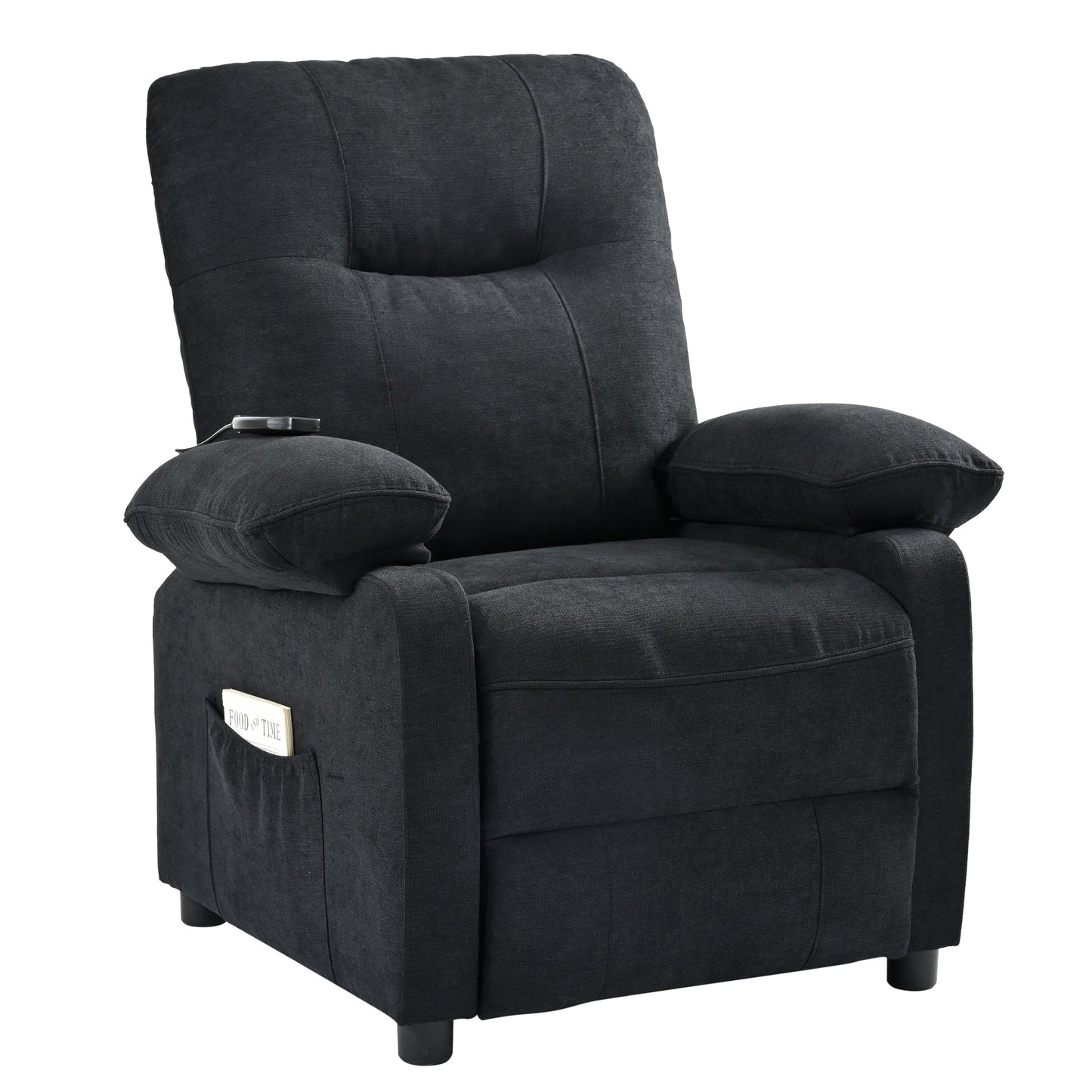 Manual Recliner with Heated Massage, Sturdy Fabric Upholstery, and Portable Design for Living Room Use