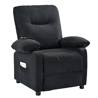 Manual Recliner with Heated Massage, Sturdy Fabric Upholstery, and Portable Design for Living Room Use