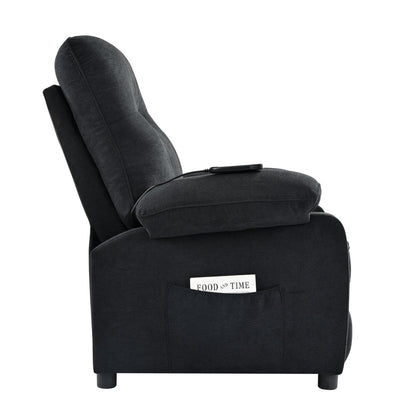 Manual Recliner with Heated Massage, Sturdy Fabric Upholstery, and Portable Design for Living Room Use