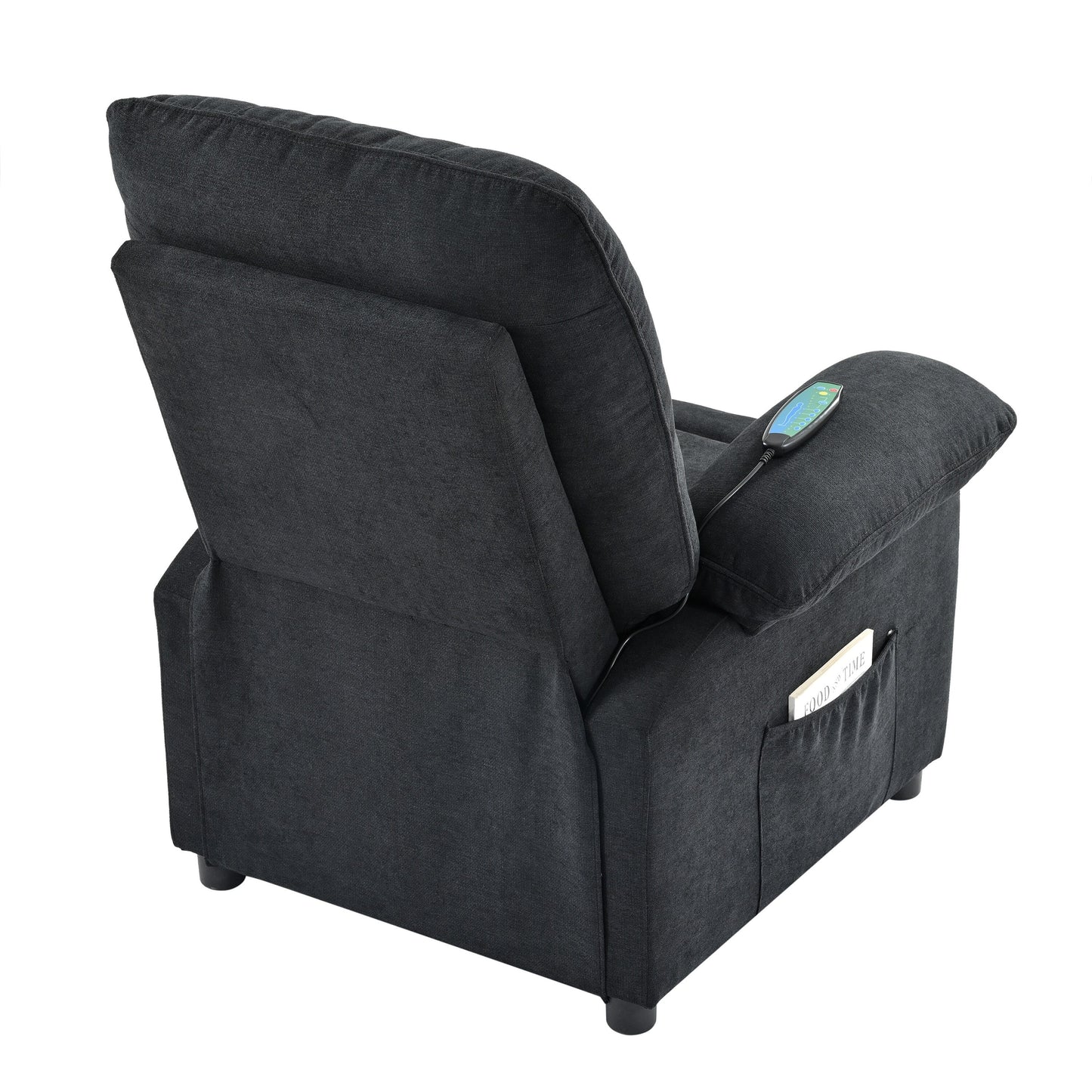 Manual Recliner with Heated Massage, Sturdy Fabric Upholstery, and Portable Design for Living Room Use
