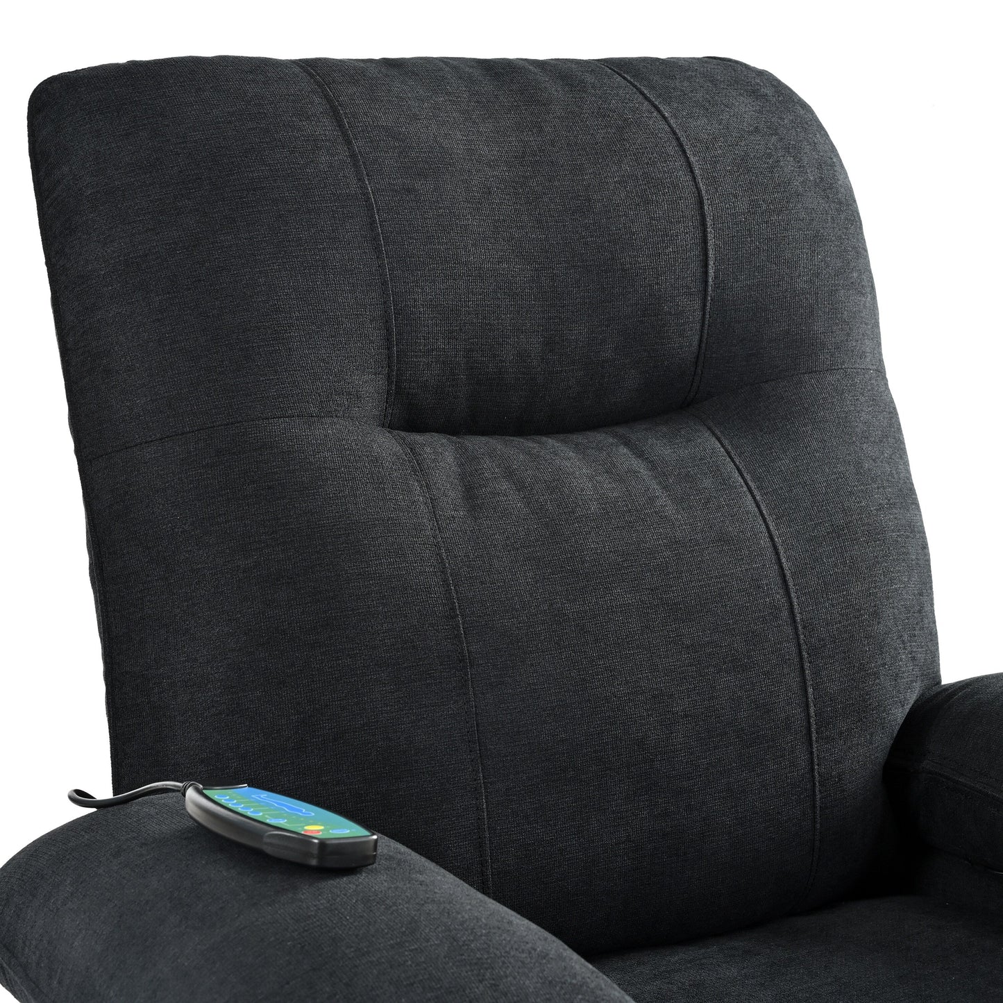 Manual Recliner with Heated Massage, Sturdy Fabric Upholstery, and Portable Design for Living Room Use