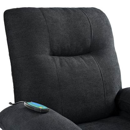 Manual Recliner with Heated Massage, Sturdy Fabric Upholstery, and Portable Design for Living Room Use