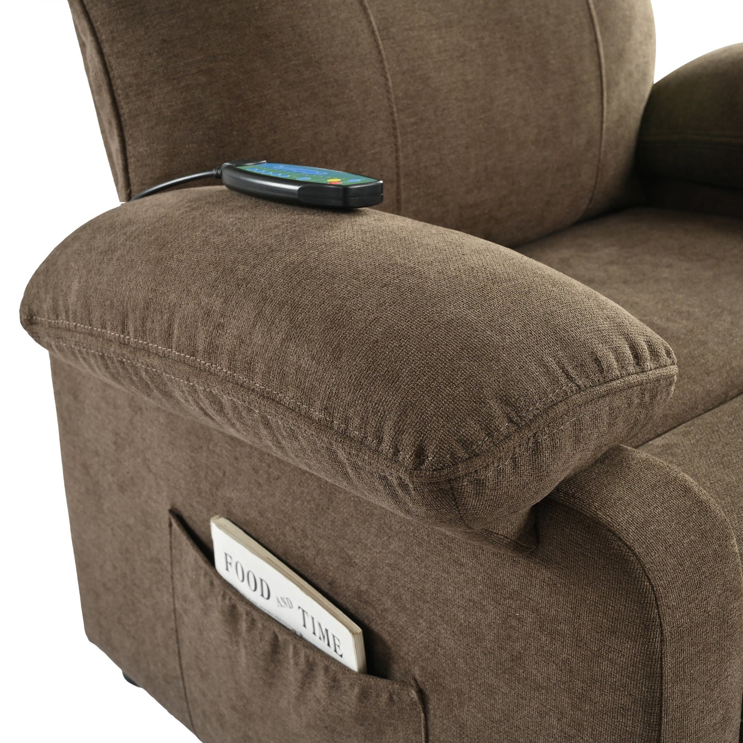 Manual Recliner with Heated Massage, Sturdy Fabric Upholstery, and Portable Design for Living Room Use
