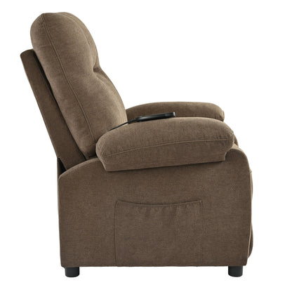 Manual Recliner with Heated Massage, Sturdy Fabric Upholstery, and Portable Design for Living Room Use