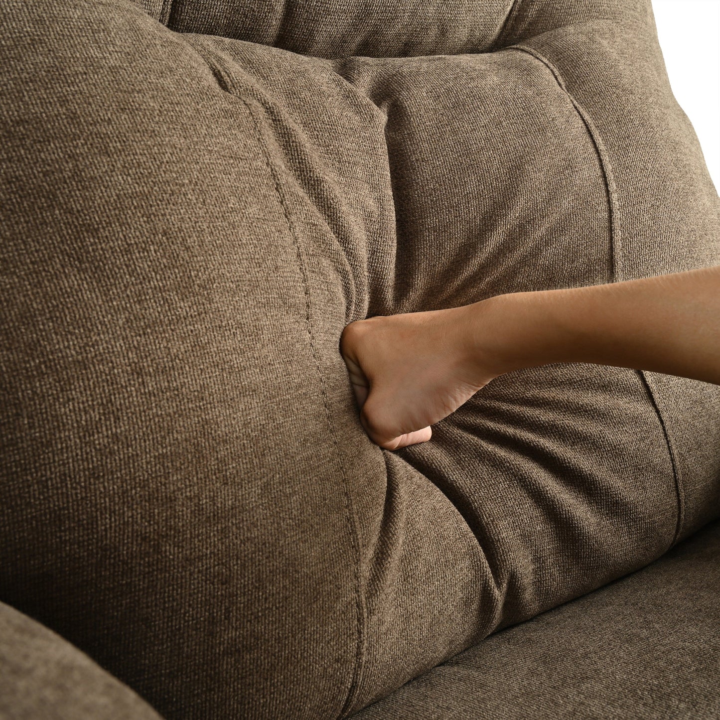 Manual Recliner with Heated Massage, Sturdy Fabric Upholstery, and Portable Design for Living Room Use
