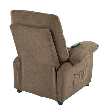 Manual Recliner with Massage and Heating, Sturdy Solid Wood Frame, and Comfortable Fabric Upholstery
