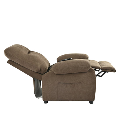Manual Recliner with Massage and Heating, Sturdy Solid Wood Frame, and Comfortable Fabric Upholstery