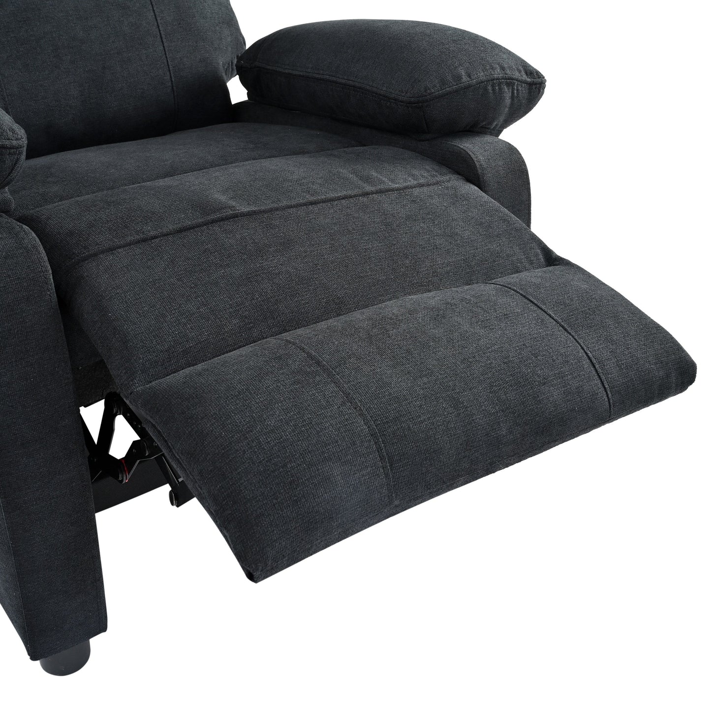 Manual Recliner with Massage and Heating, Sturdy Solid Wood Frame, and Comfortable Fabric Upholstery