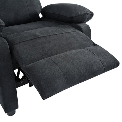 Manual Recliner with Massage and Heating, Sturdy Solid Wood Frame, and Comfortable Fabric Upholstery