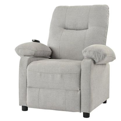Manual Recliner with Massage and Heating, Sturdy Solid Wood Frame, and Comfortable Fabric Upholstery