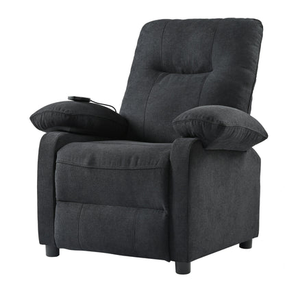 Manual Recliner with Massage and Heating, Sturdy Solid Wood Frame, and Comfortable Fabric Upholstery