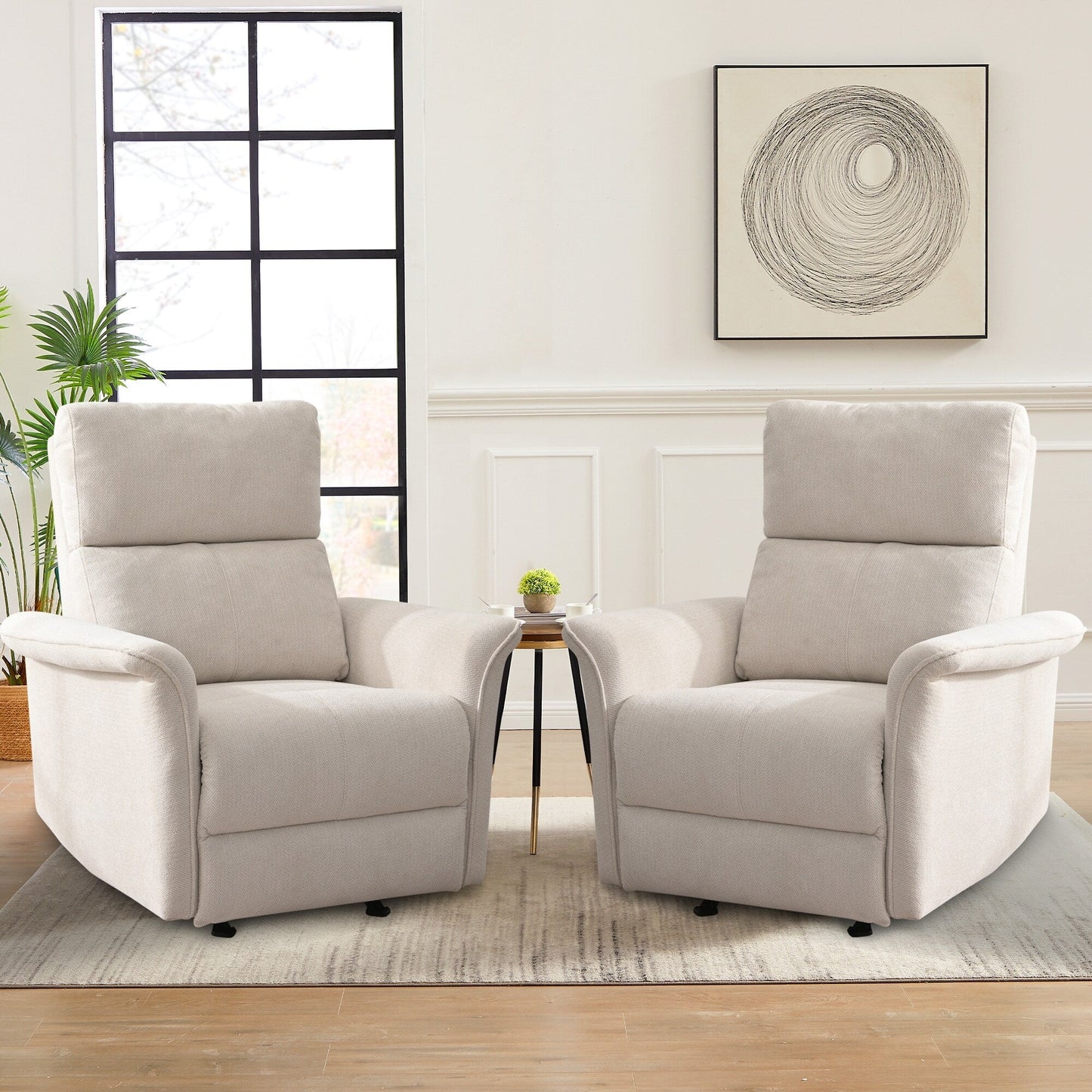 Manual Rocker Recliner Chair For Adults,Manual Rocking Glider Recliner,Fabric Nursery Chair,Single Sofa Recliner,Wide Armrests