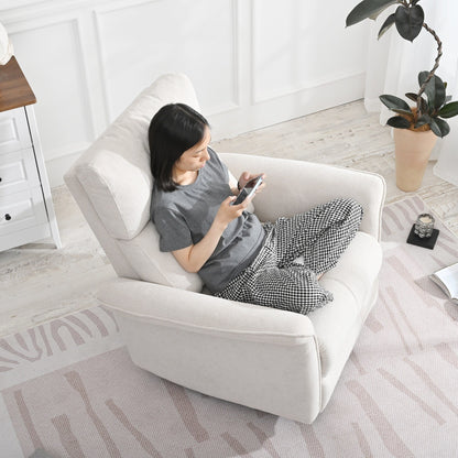 Manual Rocker Recliner Chair For Adults,Manual Rocking Glider Recliner,Fabric Nursery Chair,Single Sofa Recliner,Wide Armrests