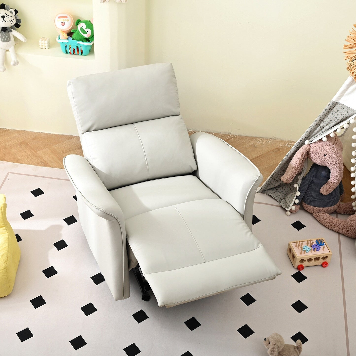 Manual Rocker Recliner Chair For Adults,Manual Rocking Glider Recliner,Fabric Nursery Chair,Single Sofa Recliner,Wide Armrests
