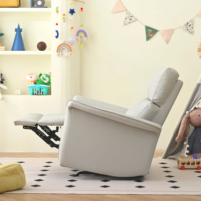 Manual Rocker Recliner Chair For Adults,Manual Rocking Glider Recliner,Fabric Nursery Chair,Single Sofa Recliner,Wide Armrests