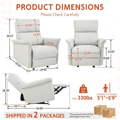 Manual Rocker Recliner Chair For Adults,Manual Rocking Glider Recliner,Fabric Nursery Chair,Single Sofa Recliner,Wide Armrests