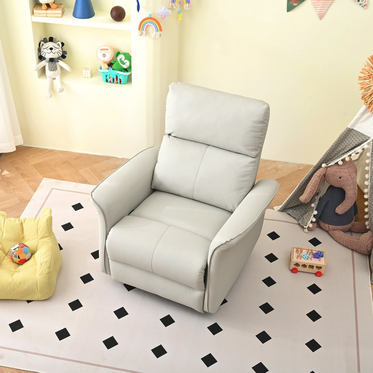 Manual Rocker Recliner Chair For Adults,Manual Rocking Glider Recliner,Fabric Nursery Chair,Single Sofa Recliner,Wide Armrests