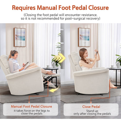 Manual Rocker Recliner Chair for Adults,Manual Rocking Glider Recliner for Small Spaces,Fabric Nursery Chair