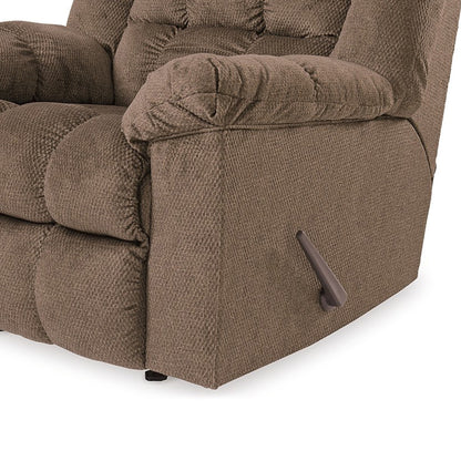 Manual Rocker Recliner Chair, Heat and Massage Function, Autumn Brown